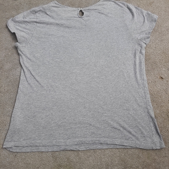 MIK Beaded & Jeweled Collar Gray Short Sleeve Top size Large - Picture 4 of 6